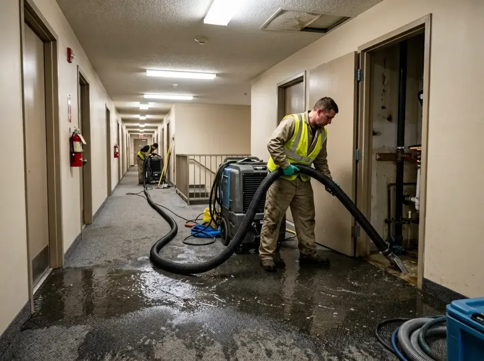 multi-unit-apartment-hallway-f-005 — frequently asked questions, Emergency Burst Pipe Water Extraction & Removal in Stalling…